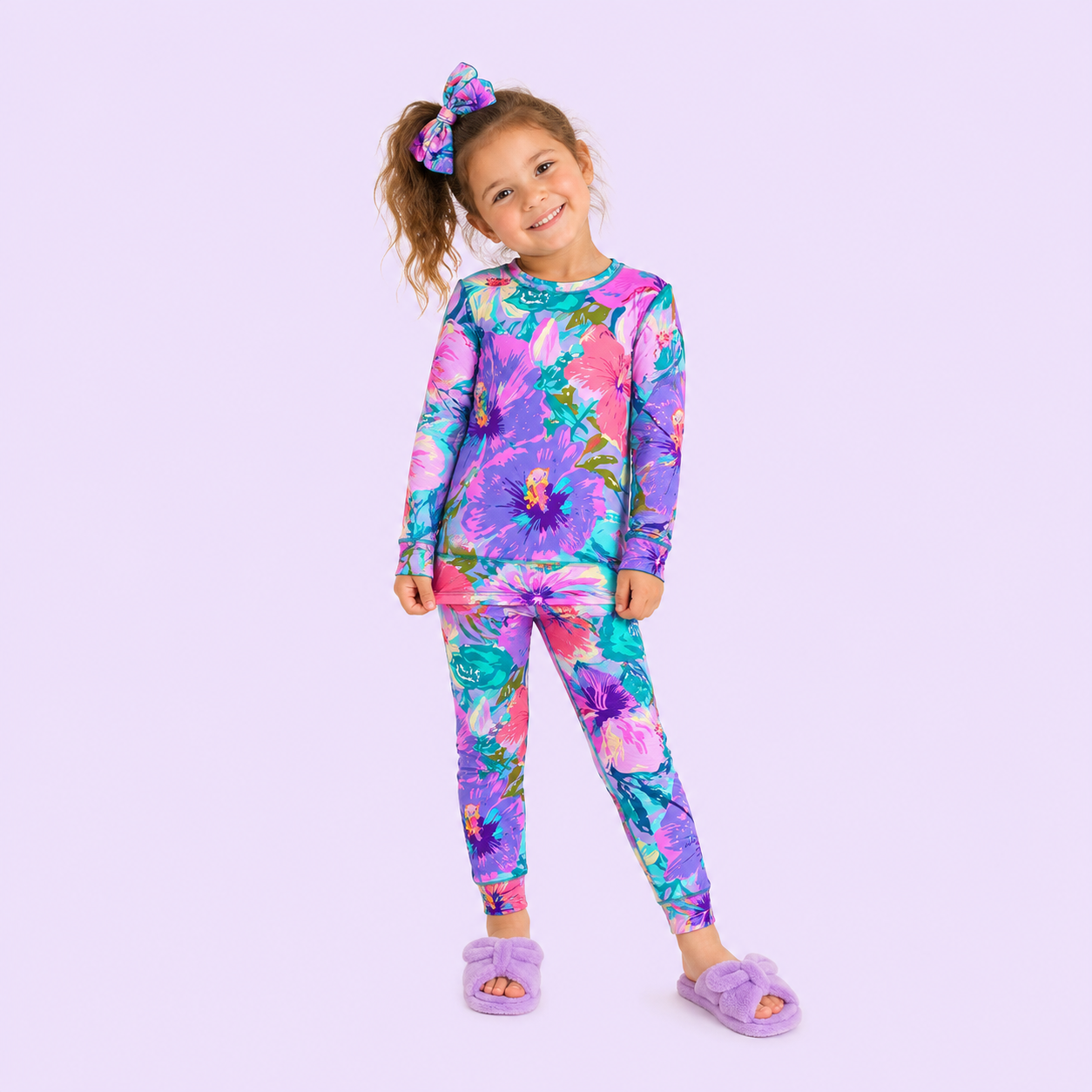 Hibiscus Dreams Kid’s Bamboo Pajama Set