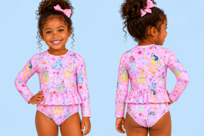 Princess Petals RashGuard Long Sleeve Two Piece